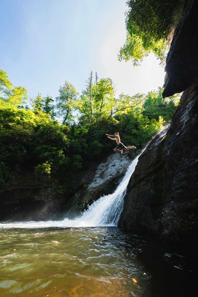 North Carolina waterfall jump